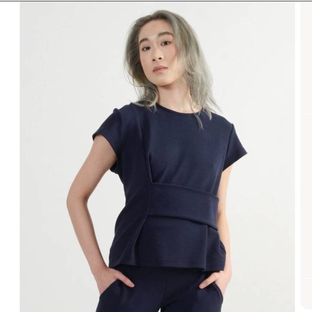 MEG Drop Shoulder Little Dipper Top in Navy